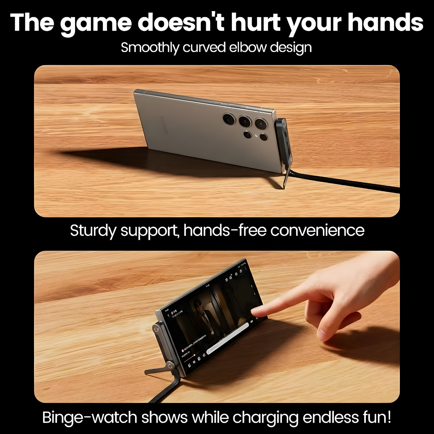 Type C cable, with foldable stand